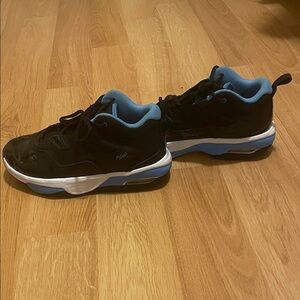 Jordan Black and Light Blue Kids Sneakers